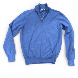 Collars & Co. Australian Merino Wool Men’s Large 1/4 zip in blue